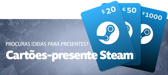 Procuras ideias para presentes? Compra um cartão⁠-⁠presente Steam.